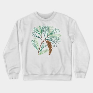 Maine State Flower Pine Cone And Tassel Crewneck Sweatshirt